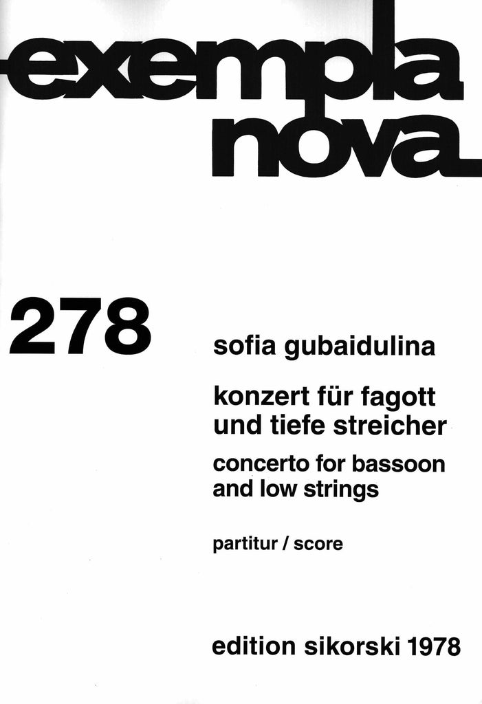 Gubaidulina, Sofia % Concerto for Bassoon and Low Strings (score only)-BSN/ORCH