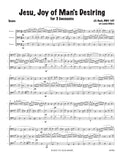 Bach, J.S. % Jesu, Joy of Man's Desiring (score & parts)(Hillery) - 3BSN