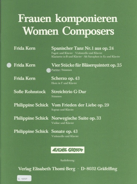 Kern, Frida % Four Pieces, op. 25 (score only) - WW5
