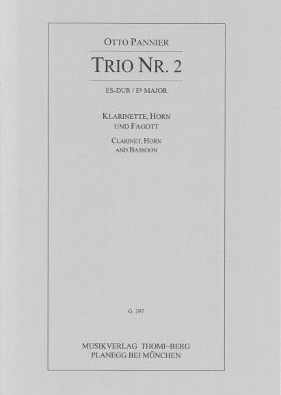 Pannier, Otto % Trio in Eb Major Op 40 #2 (Parts Only)-CL/BSN/HN