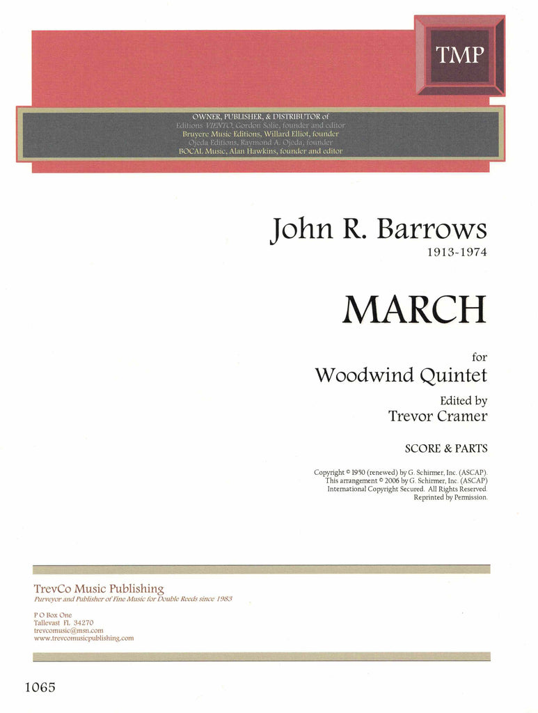 Barrows, John % March (score & parts) - WW5