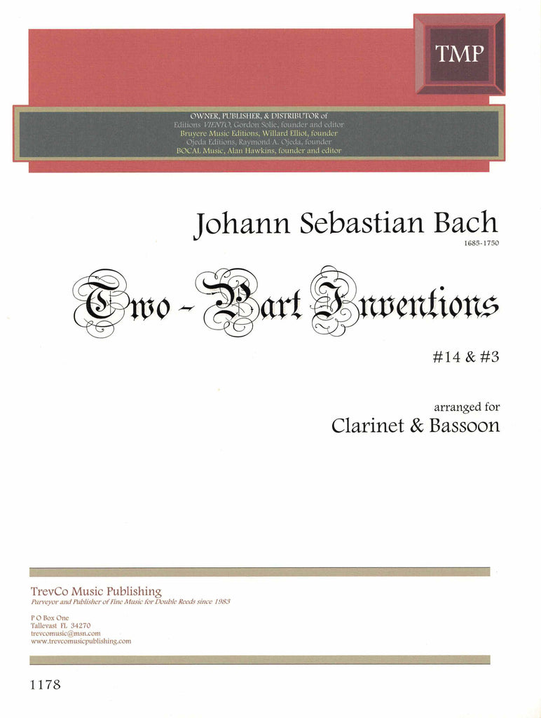 Bach, J.S. % Two-Part Inventions #3 & #14 (performance scores) - CL/BSN