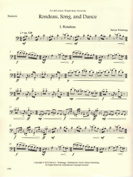 Steven Rondeau Rondeau, Song, & Dance - SOLO BSN - Trevco Music