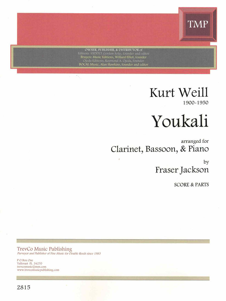 Weill, Kurt % Youkali (Jackson) - CL/BSN/PN
