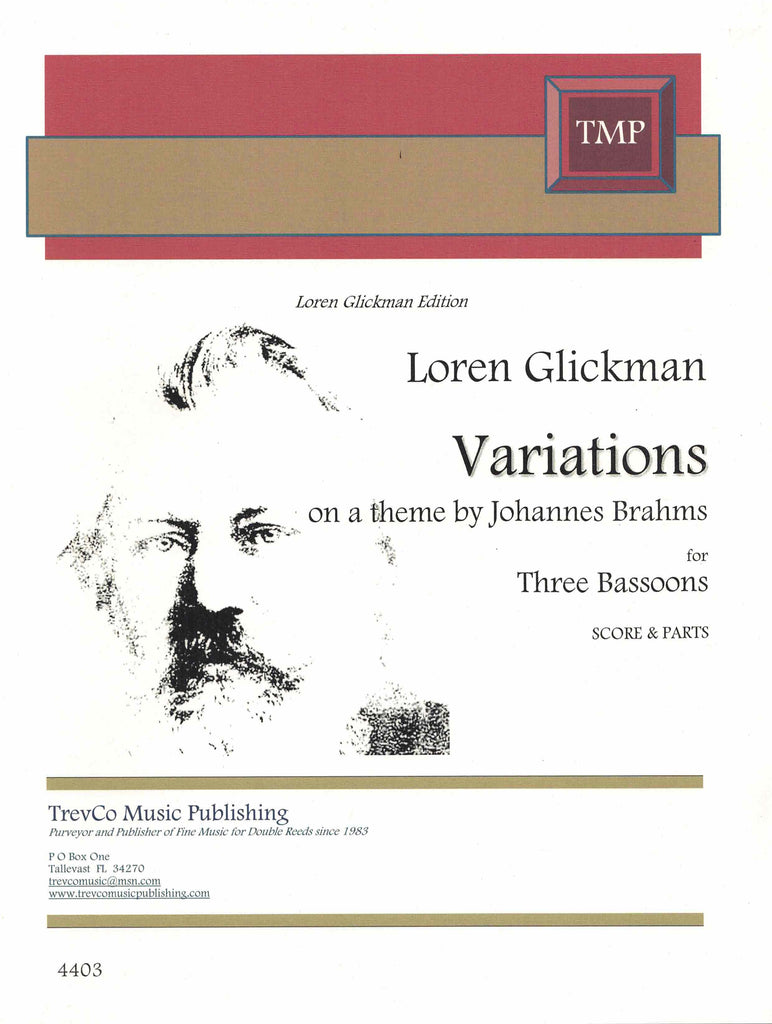 Brahms, Johannes % Variations on a Theme by Johannes Brahms (Glickman) (score & parts)-3BSN