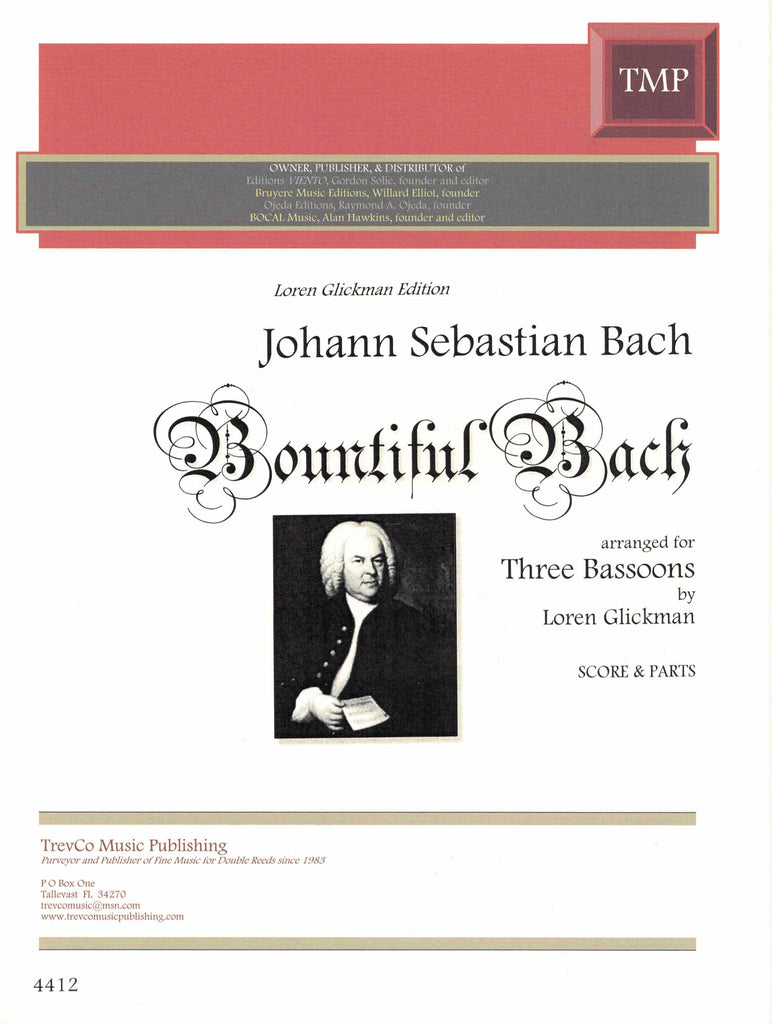 Bach, J.S. % Bountiful Bach (Glickman) (Score & Parts)-3BSN