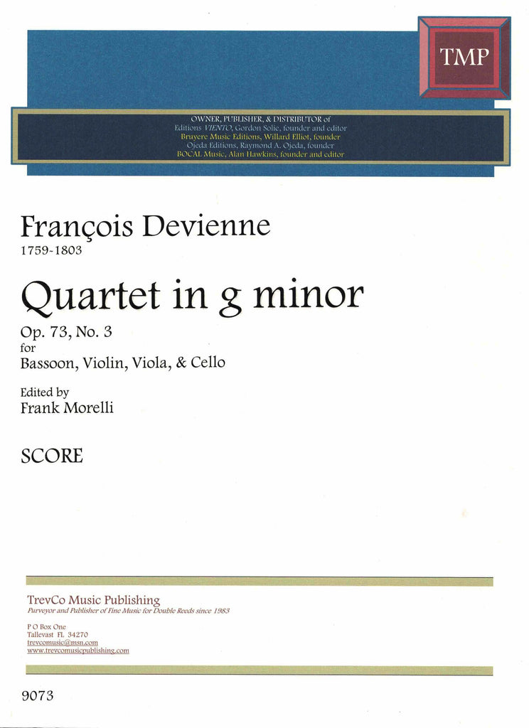 Quartet in g minor, op. 73, #3 (score only) - BSN - Trevco Music Quartet in g minor, op. 73, #3 (score only) - BSN - Trevco Music