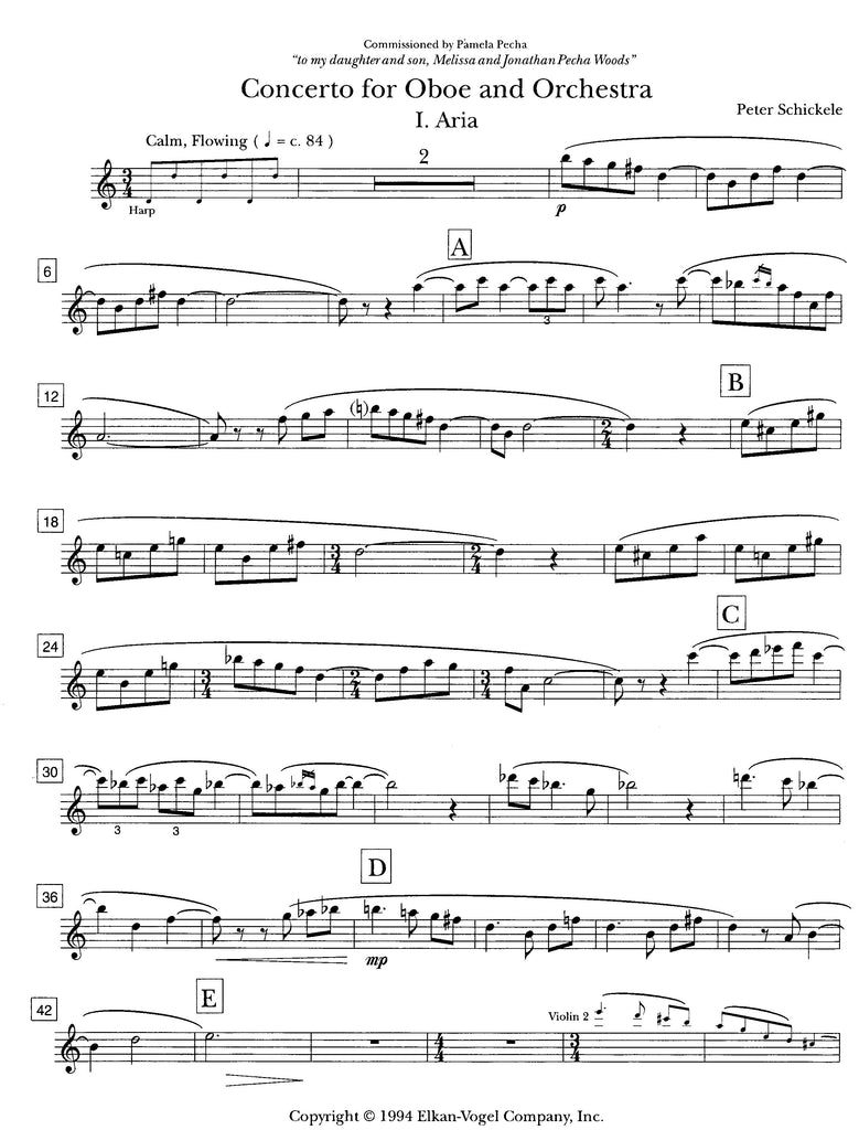 Concerto for Oboe & Orchestra - OB/PN - Trevco Music