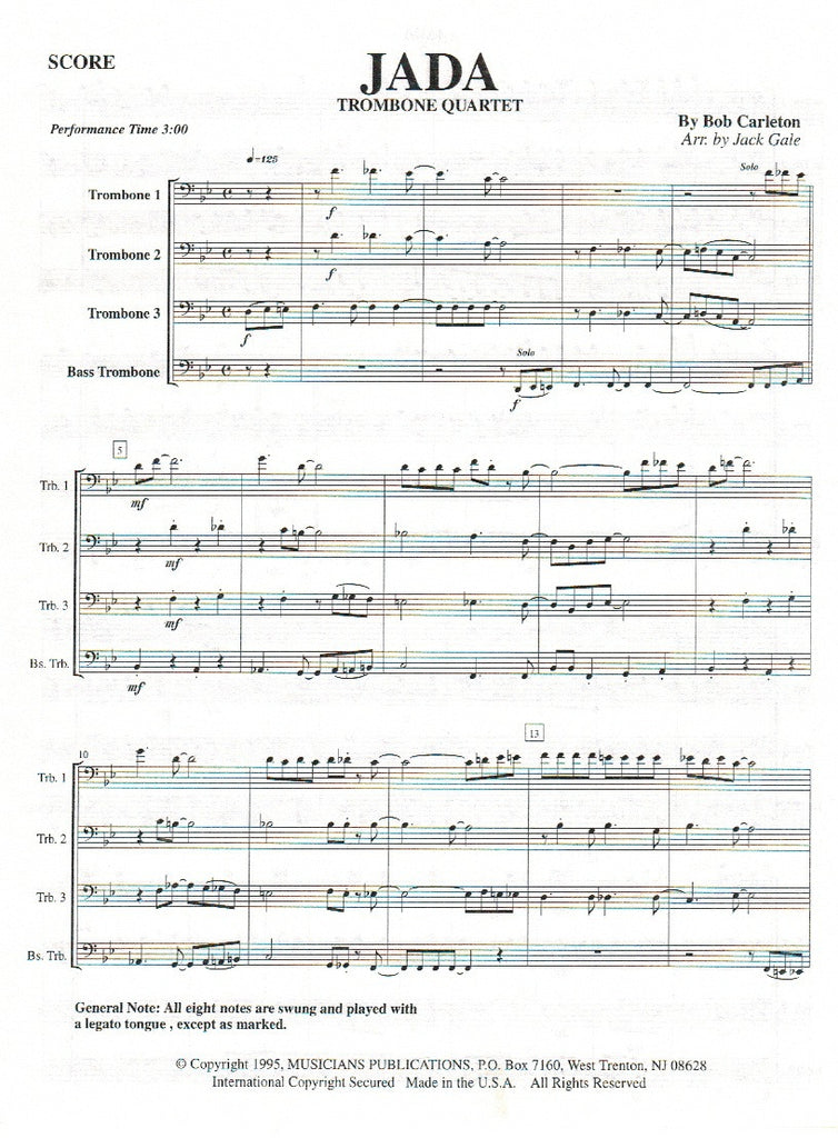 Jada (Score & Parts)-4BSN(TBN) - Trevco Music