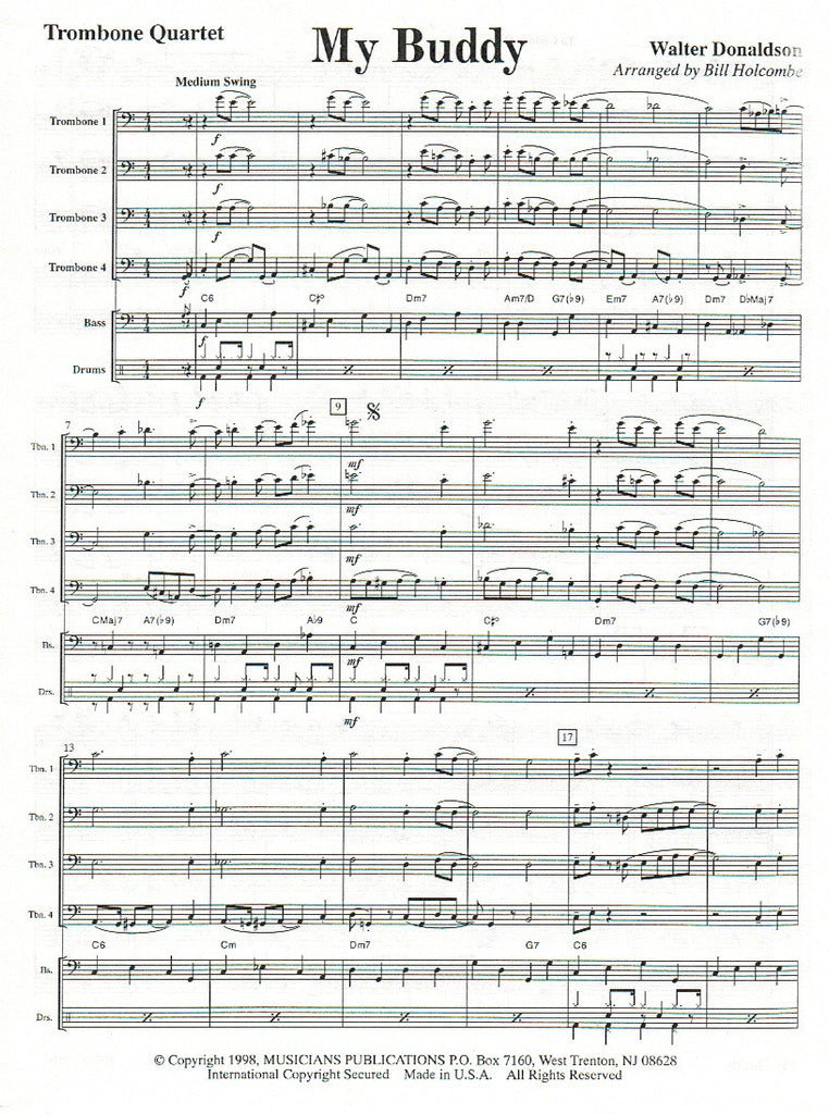 My Buddy (Score & Parts)-4BSN(TBN) - Trevco Music