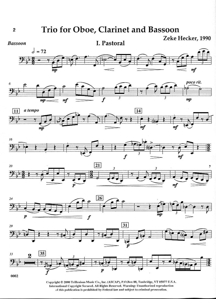 Trio (score & parts) - OB/CL/BSN [POP] - Trevco Music