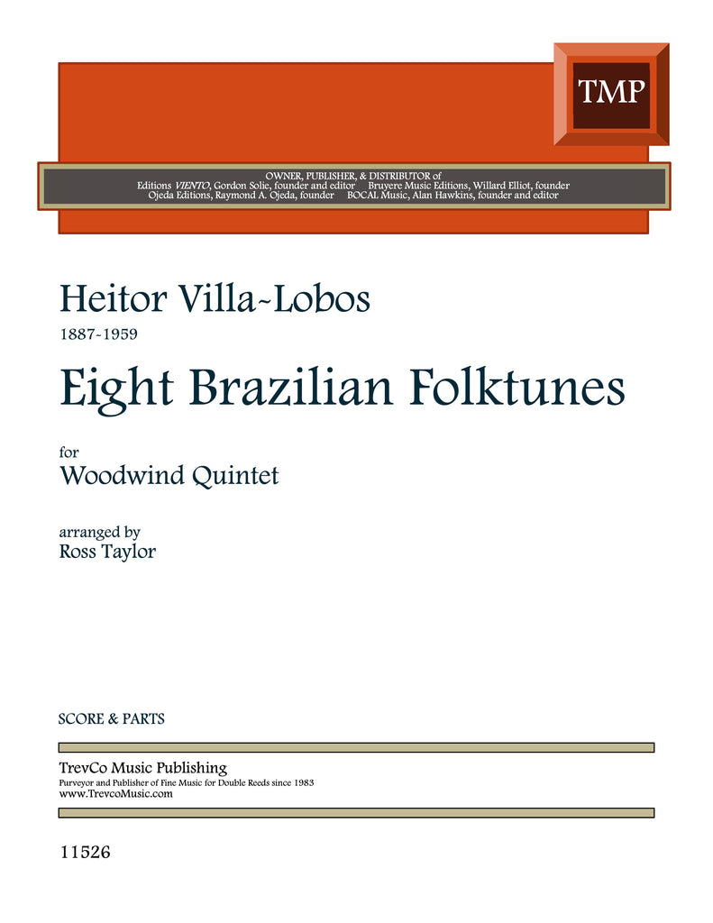 Villa-Lobos, Heitor % Eight Brazilian Folktunes (score & parts) - WW5