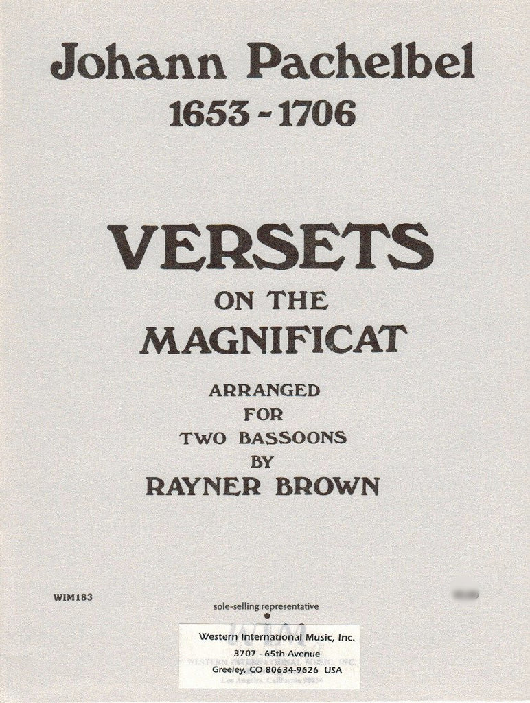 Pachelbel, Johann % Versets on the Magnificat-2BSN