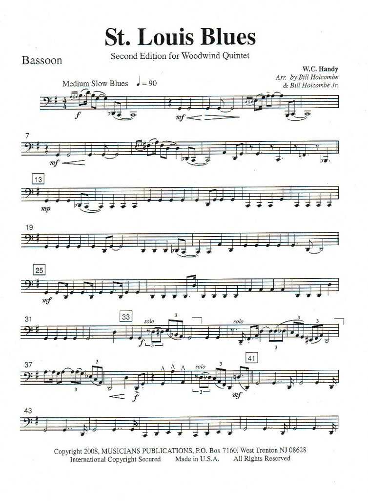 W.C. HANDY: The Saint Louis Blues (arr. Hall) — BachScholar®