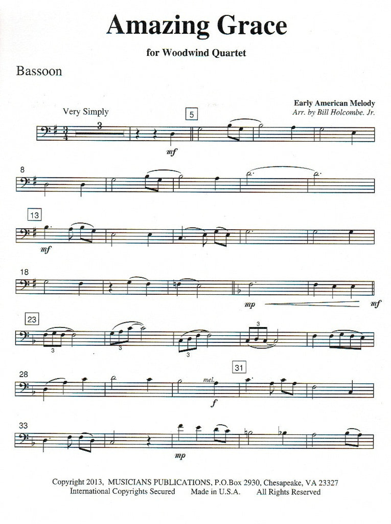 Amazing Grace (score & parts) - WW4 - Trevco Music Amazing Grace (score & parts) - WW4 - Trevco Music