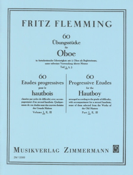 Flemming, Fritz % 60 Progressive Etudes, book 1 - 2OB