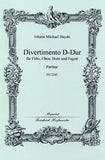 Haydn, Michael % Divertimento in D Major (score only) - FL/OB/HN/BSN
