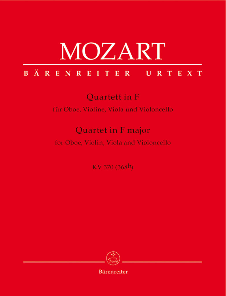 Mozart, Wolfgang Amadeus % Quartet in F Major, K370 (parts only) - OB/STG3
